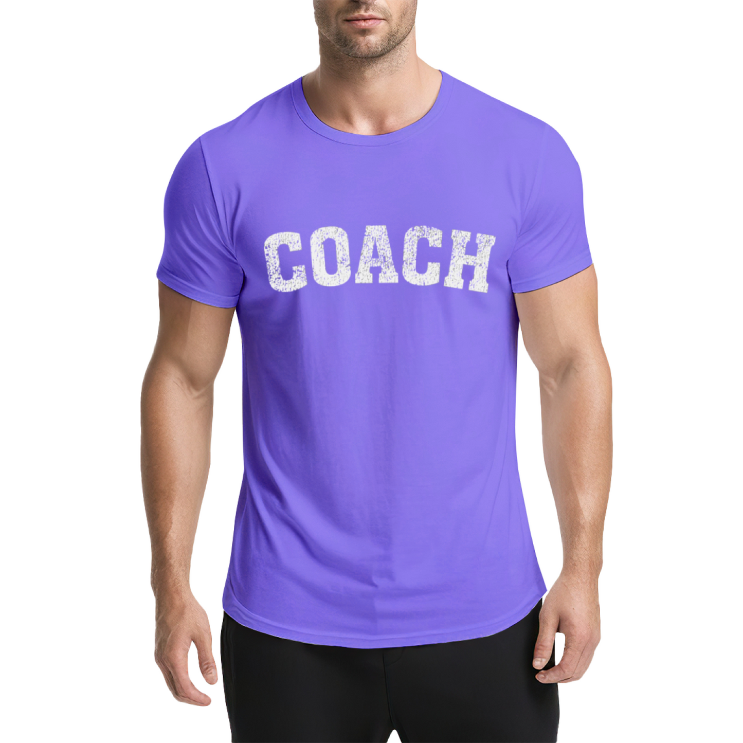 Distressed Retro COACH Sports Coach Navy T-Shirt