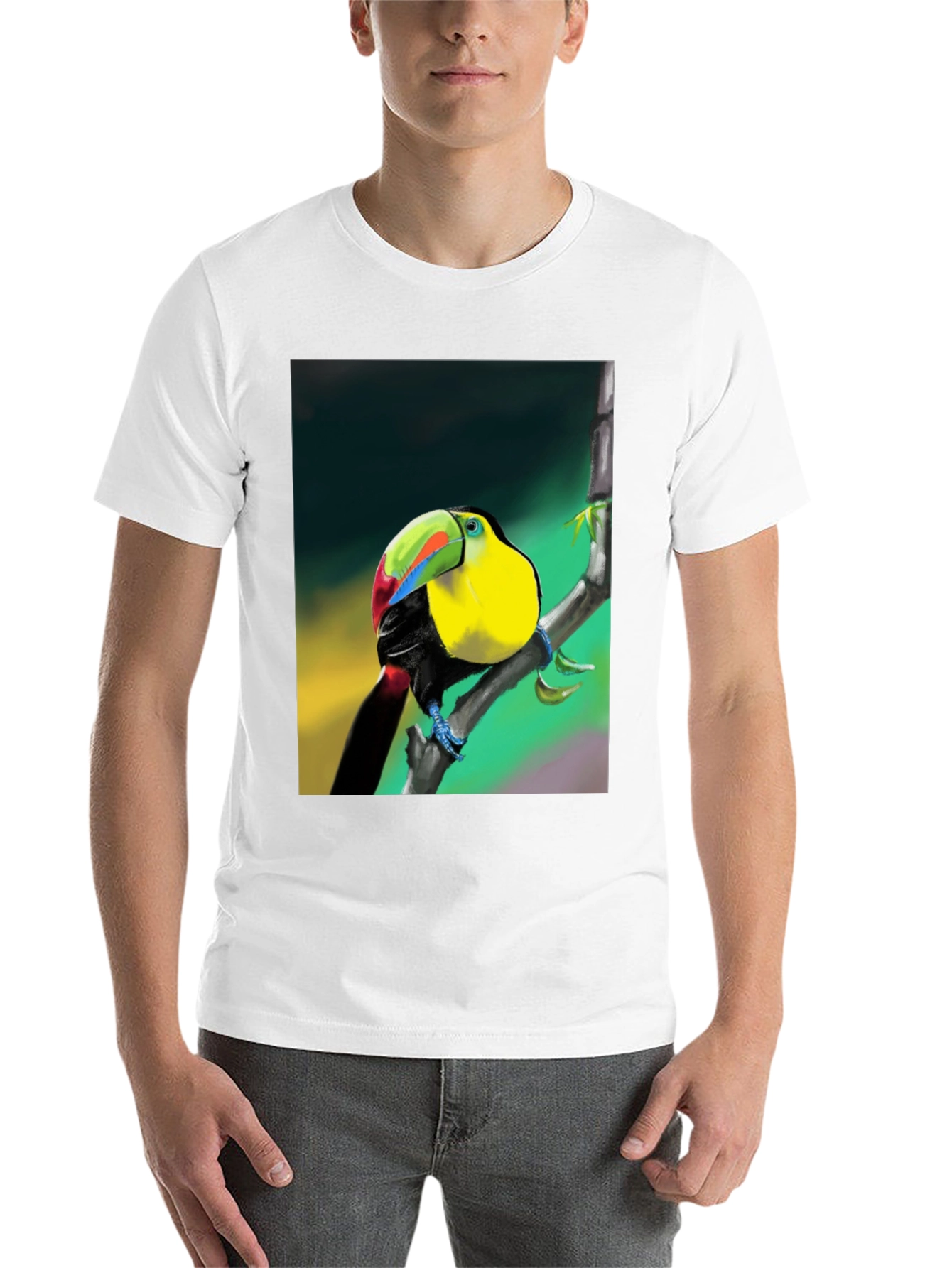 Tropical Toucan Graphic T-Shirt - Vibrant Bird Design