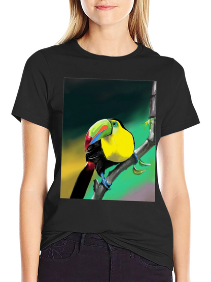 Tropical Toucan Graphic T-Shirt - Vibrant Bird Design