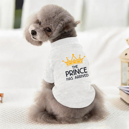 White Prince Crown Pet Cardigan Stylish Small Dog Warm Sweater