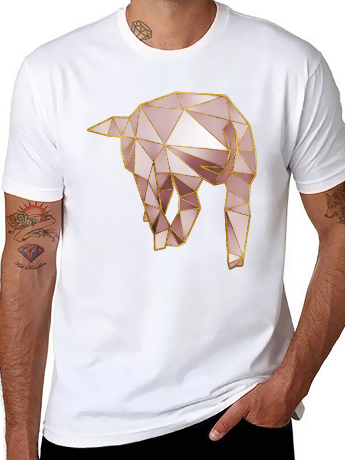 Geometric Elephant Tee - Modern Animal Design
