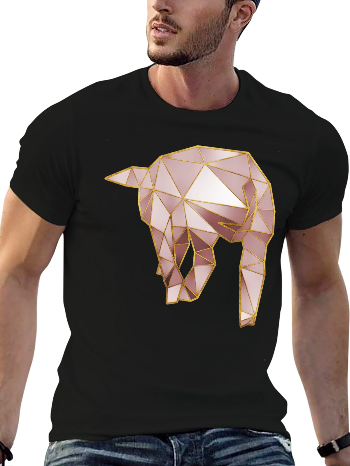 Geometric Elephant Tee - Modern Animal Design