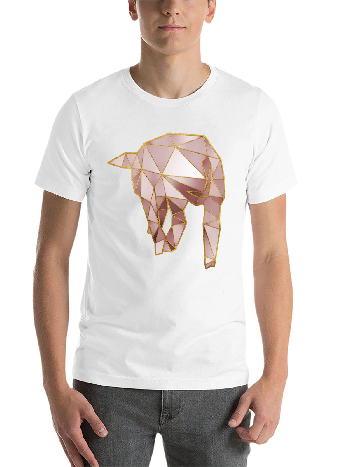 Geometric Elephant Tee - Modern Animal Design