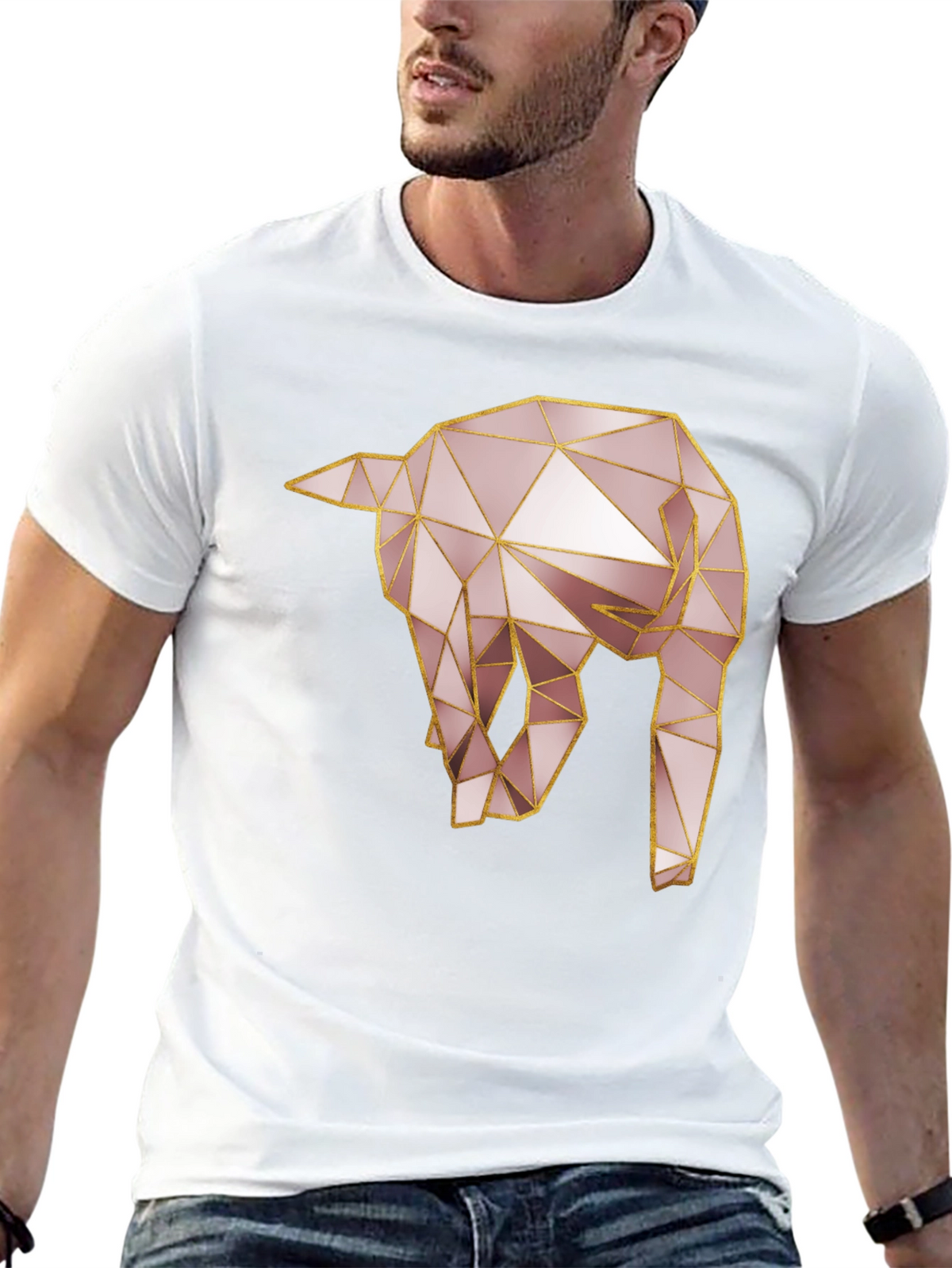 Geometric Elephant Tee - Modern Animal Design
