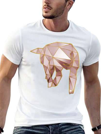 Geometric Elephant Tee - Modern Animal Design