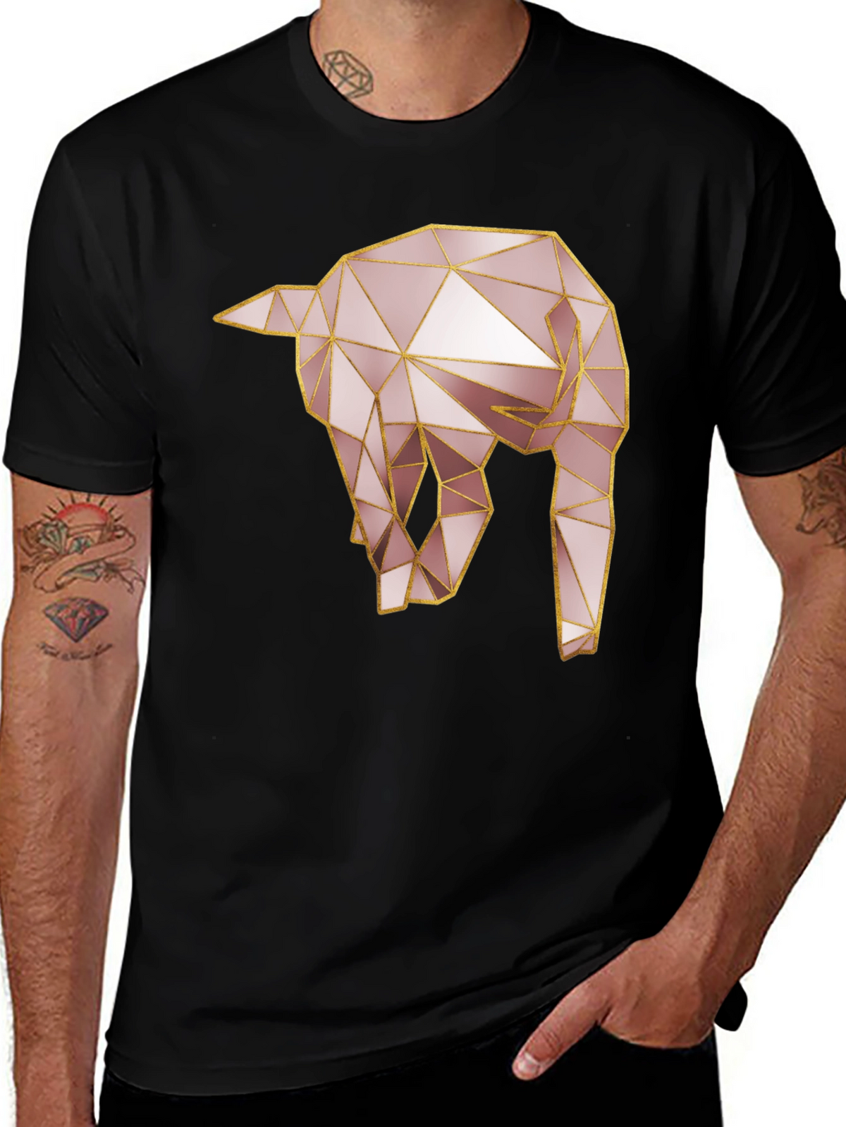 Geometric Elephant Tee - Modern Animal Design