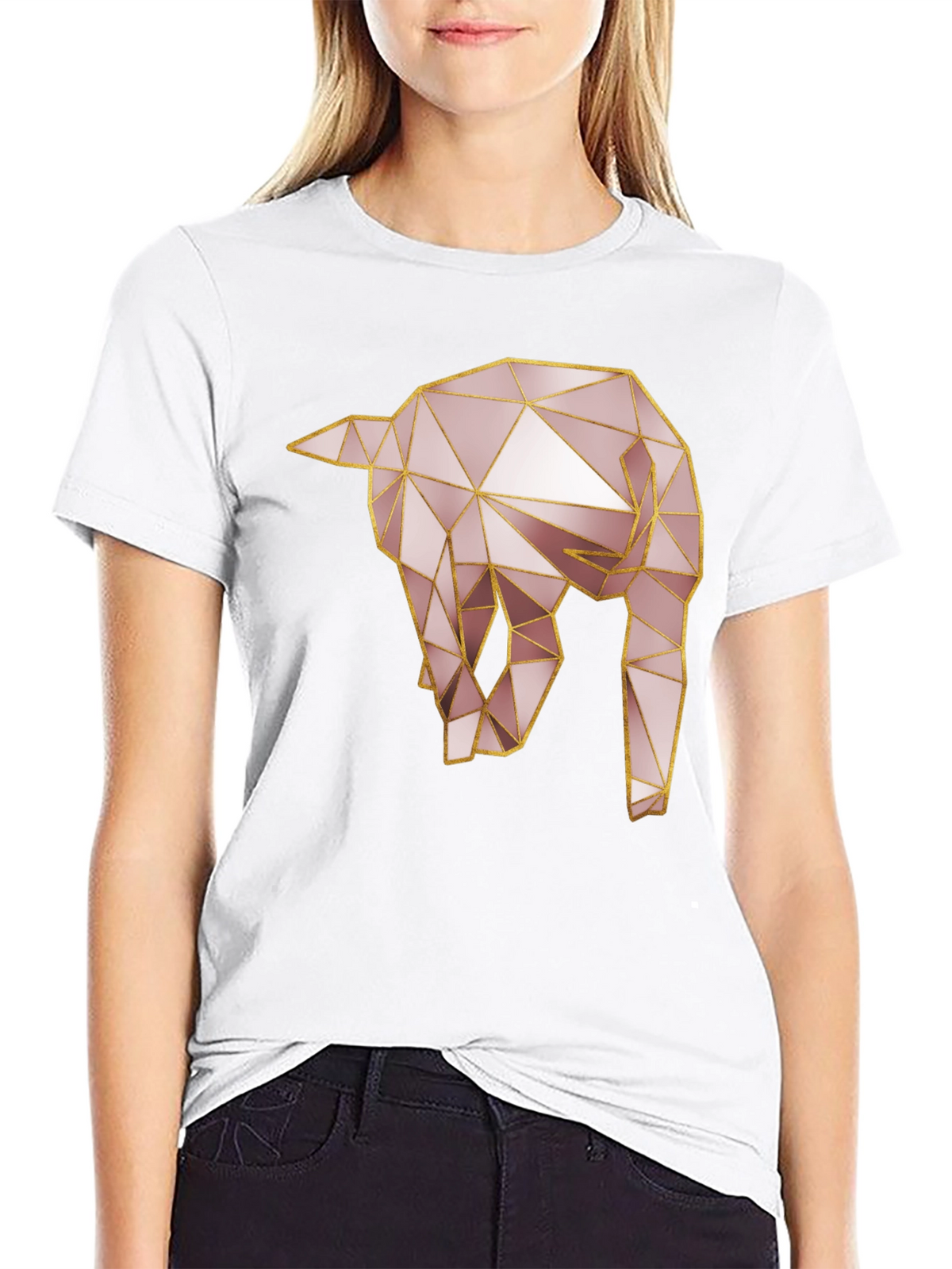 Geometric Elephant Tee - Modern Animal Design