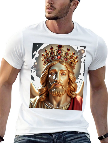 Jesus Christ King Graphic Tee - Black Cotton T-Shirt