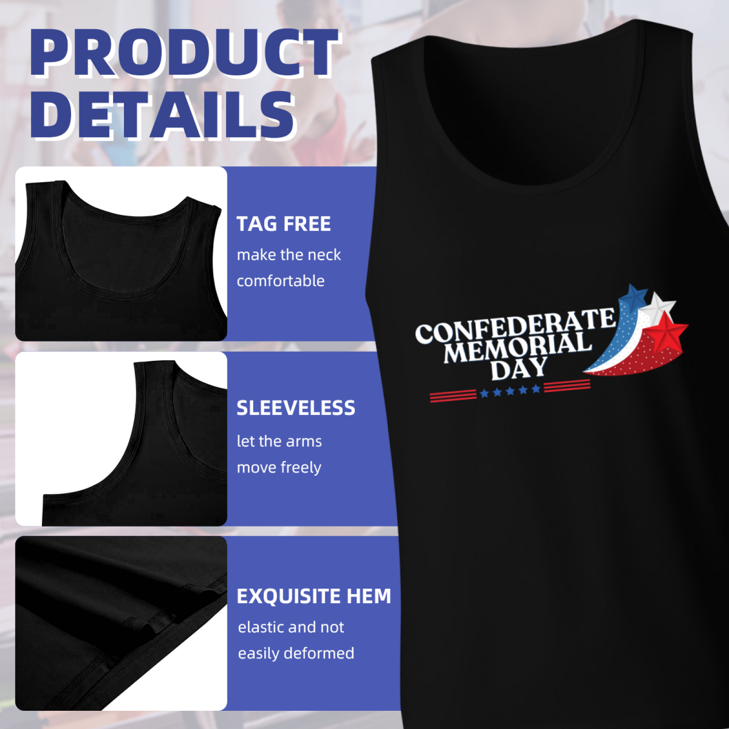 Confederate Memorial Day Star Flag Vintage Tank