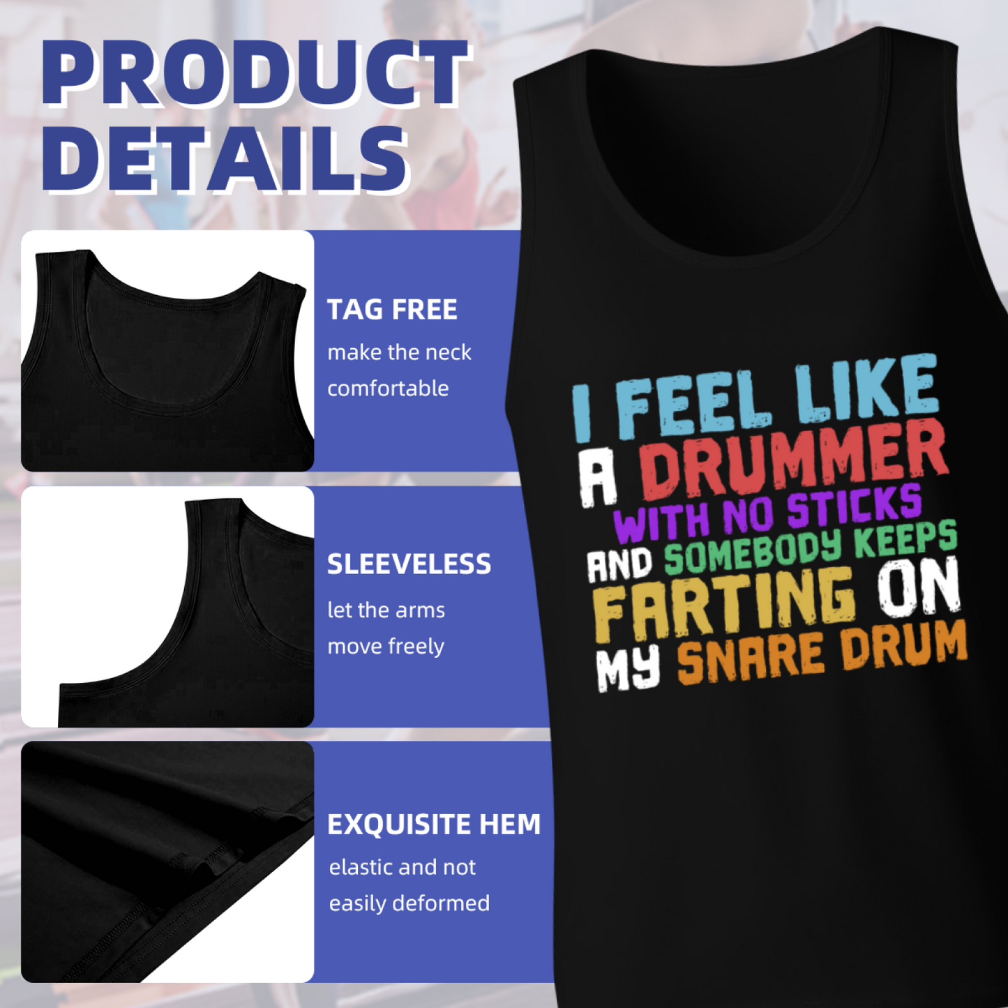Funny Drummer Sarcastic Snare Drum Humor Tank Top