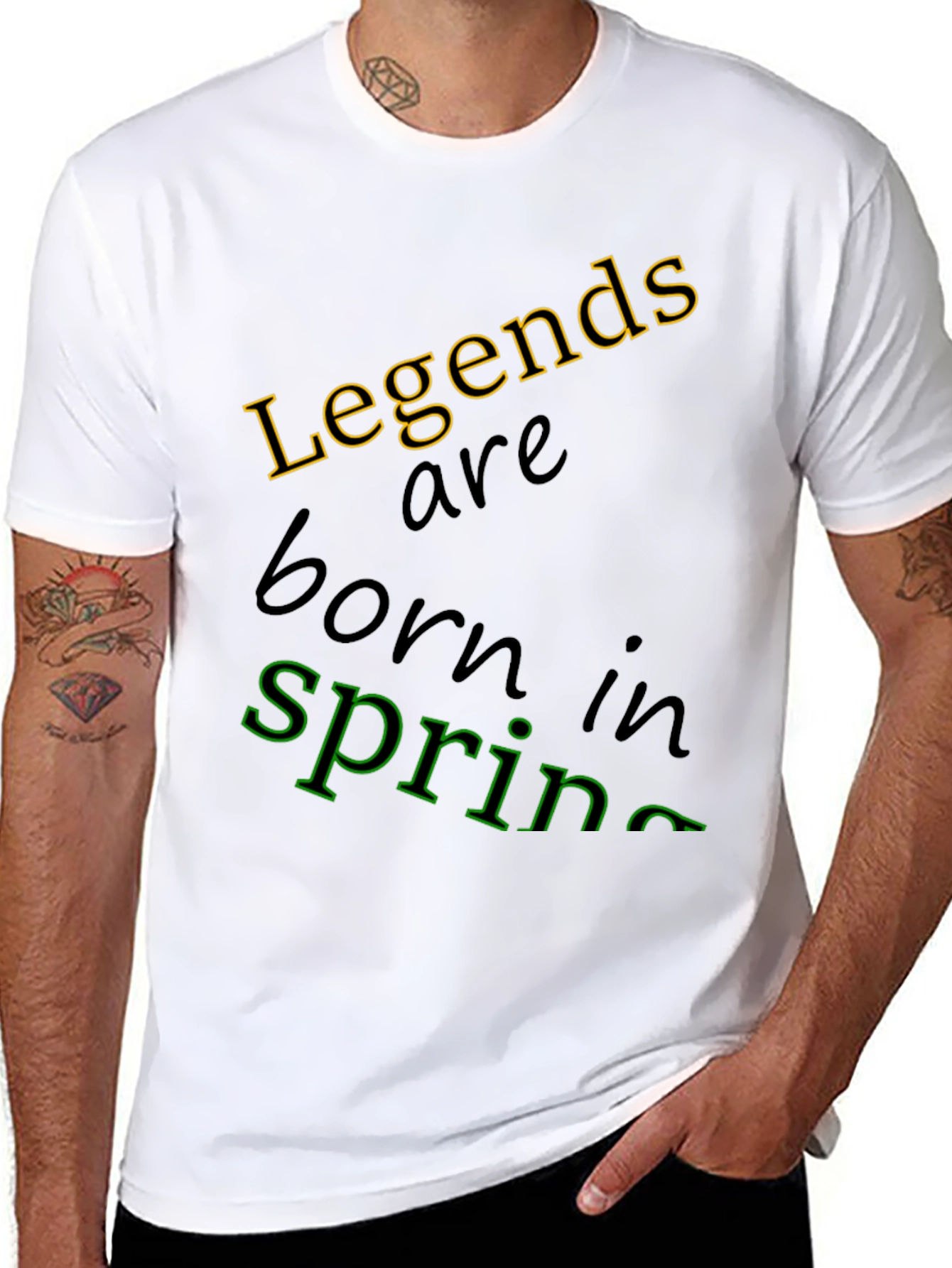 Legends Are Born In Spring Black T-Shirt