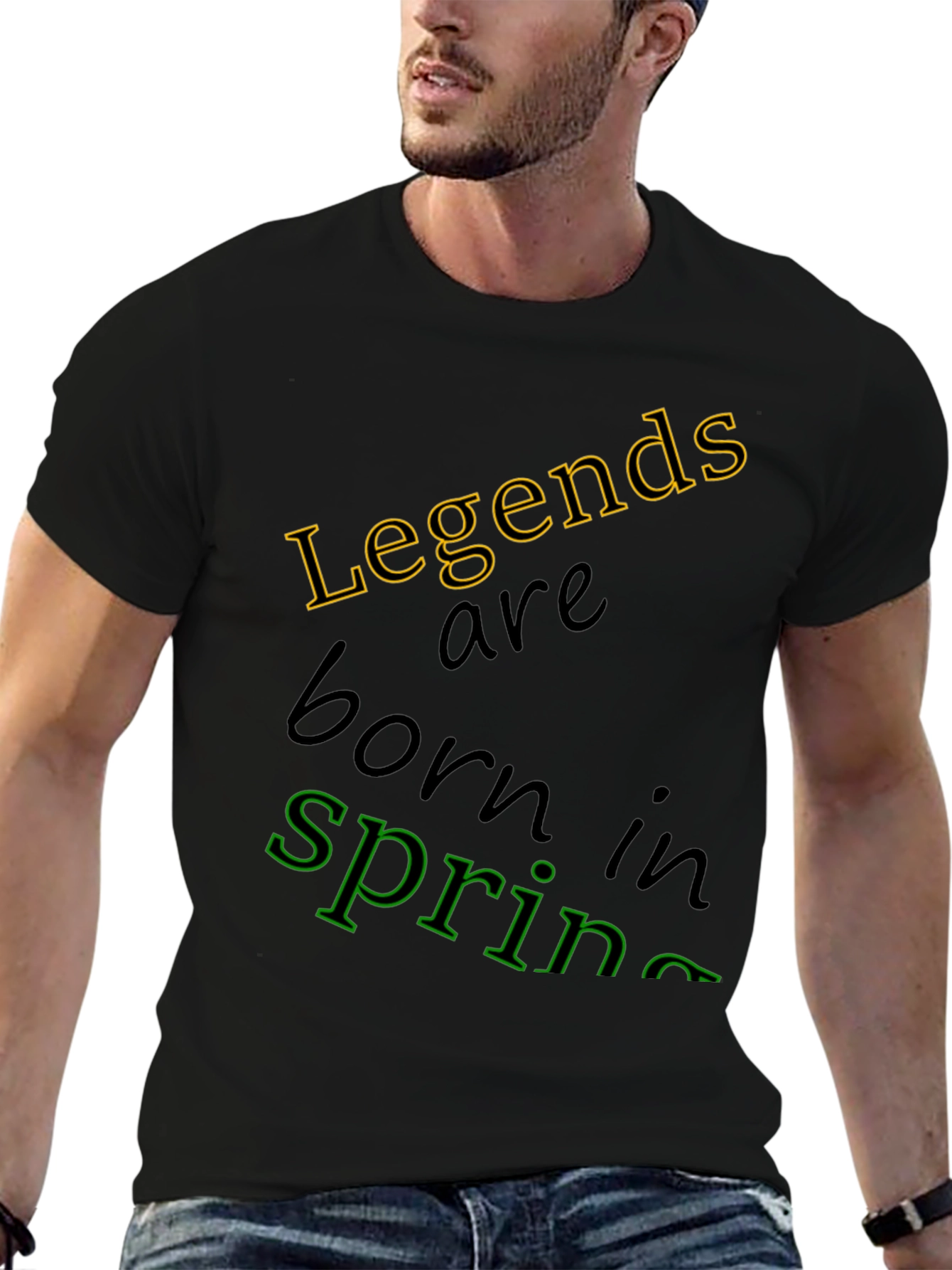 Legends Are Born In Spring Black T-Shirt