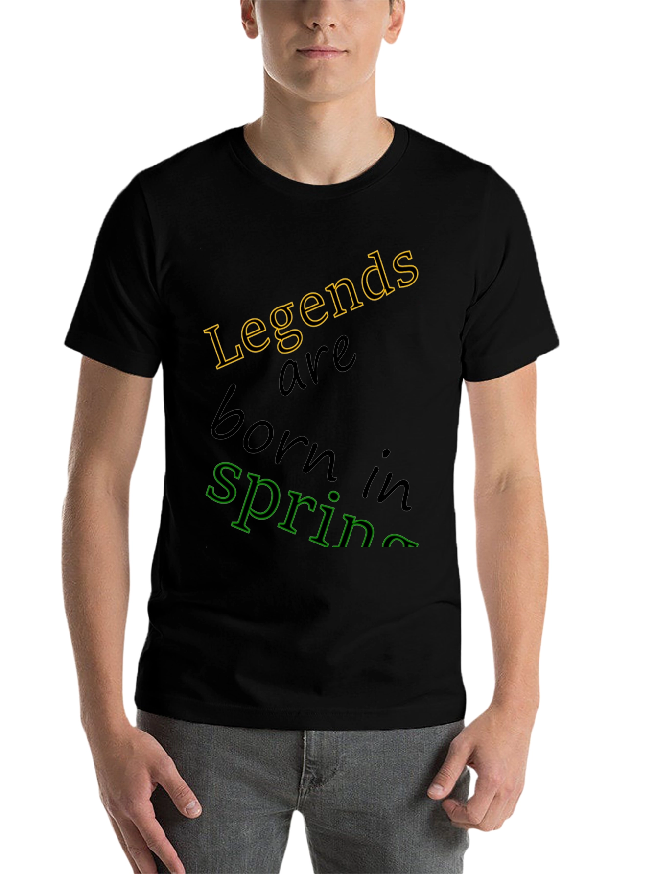 Legends Are Born In Spring Black T-Shirt