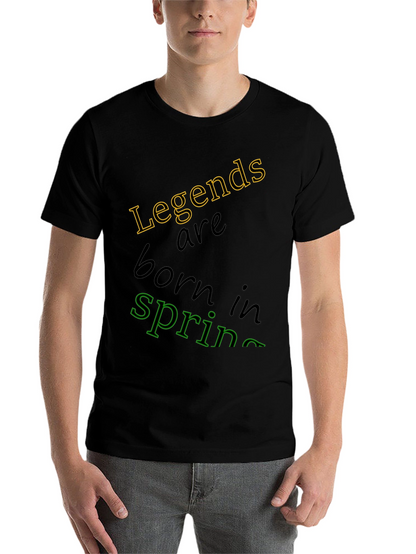 Legends Are Born In Spring Black T-Shirt