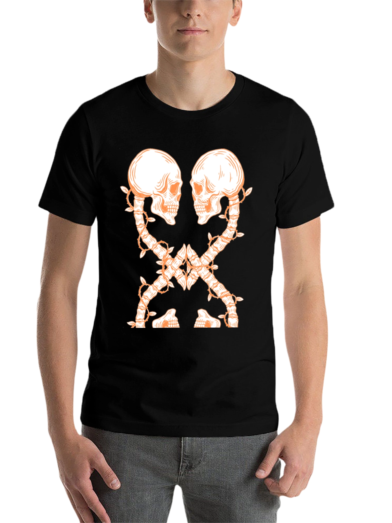 Skull Vine Graphic Tee - Dark and Edgy Design