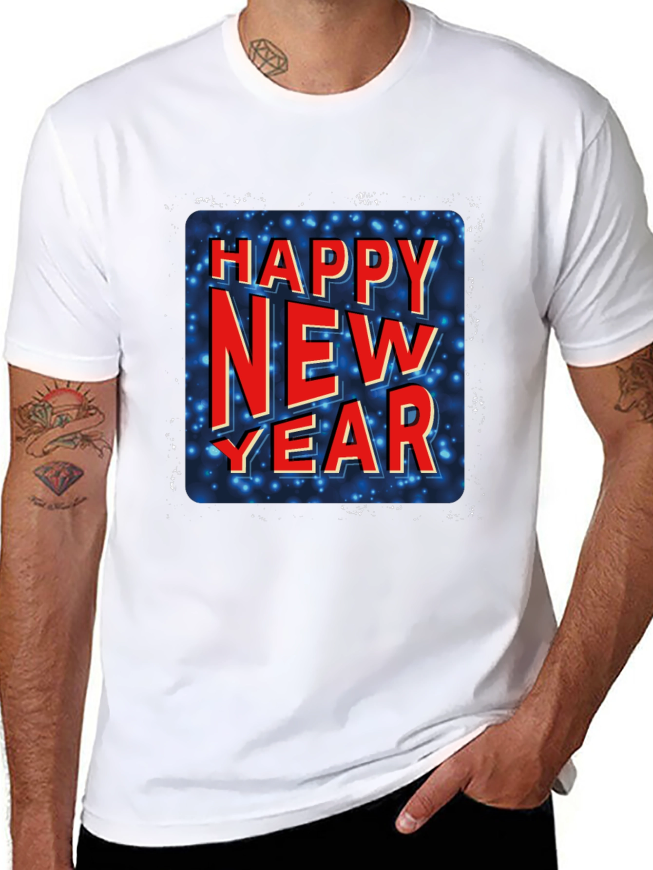 Happy New Year Graphic Tee - Black