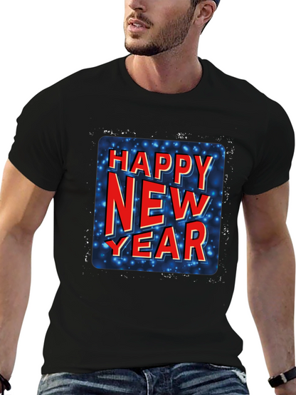 Happy New Year Graphic Tee - Black