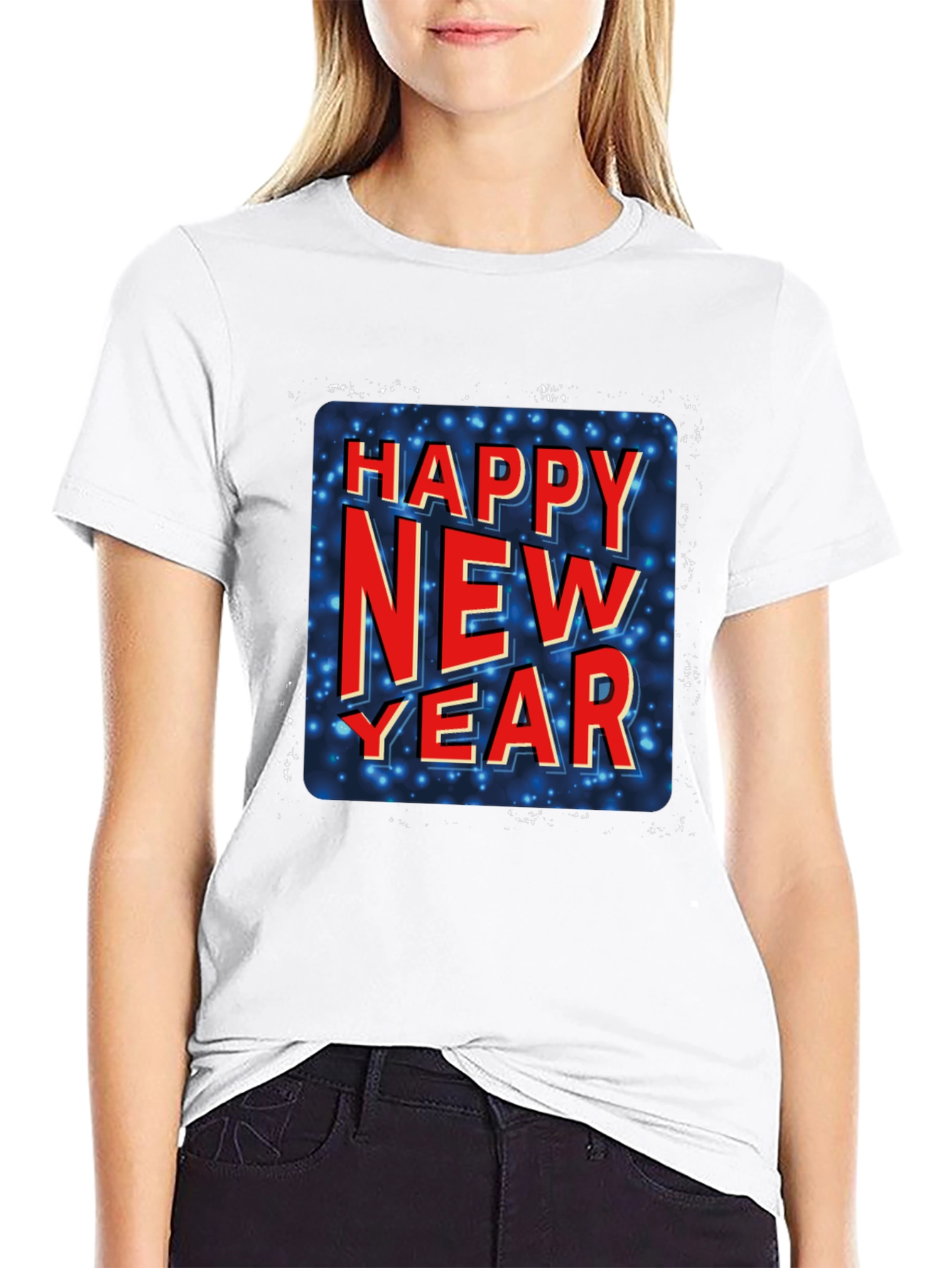 Happy New Year Graphic Tee - Black