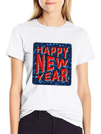 Happy New Year Graphic Tee - Black