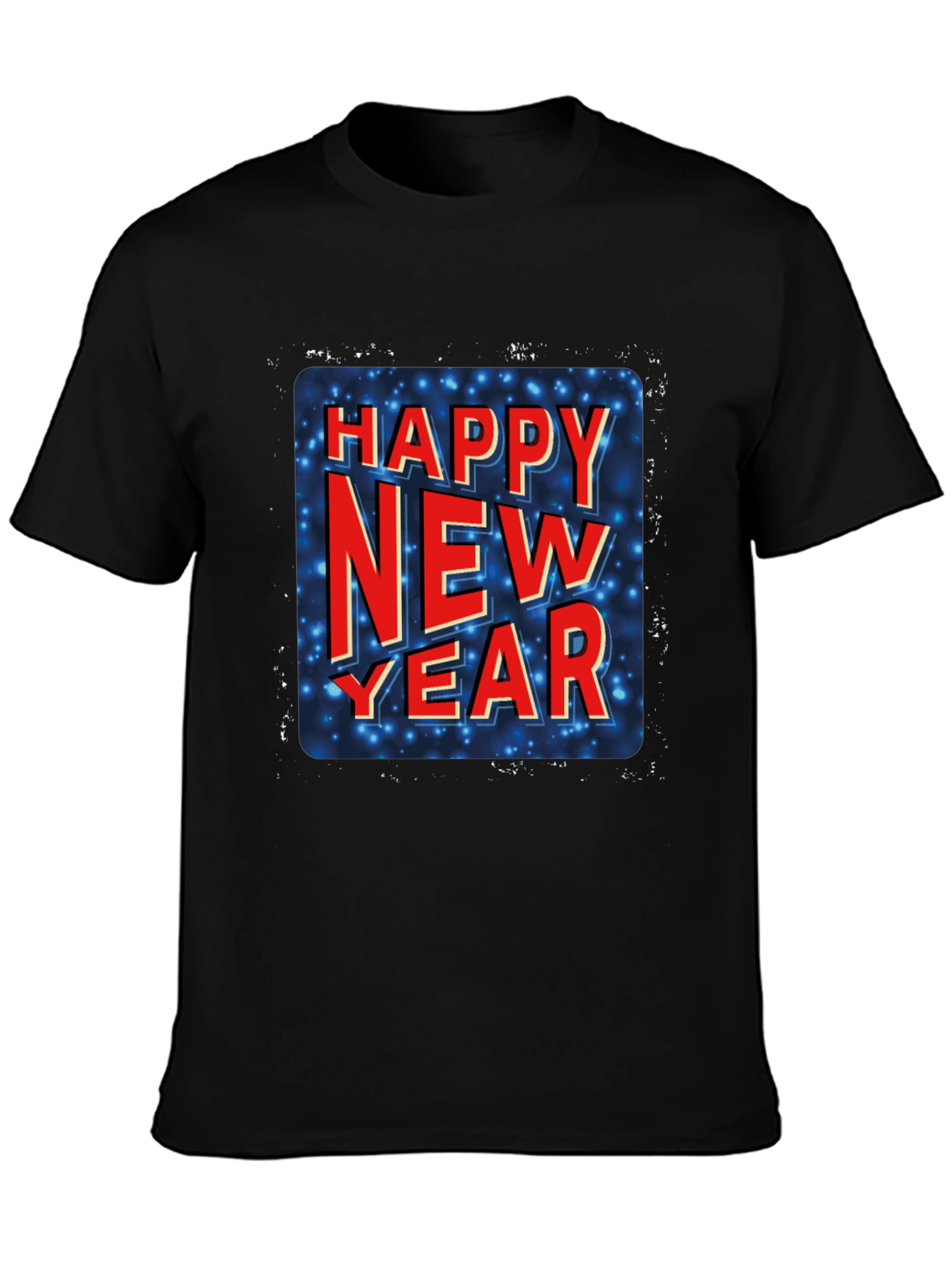 Happy New Year Graphic Tee - Black
