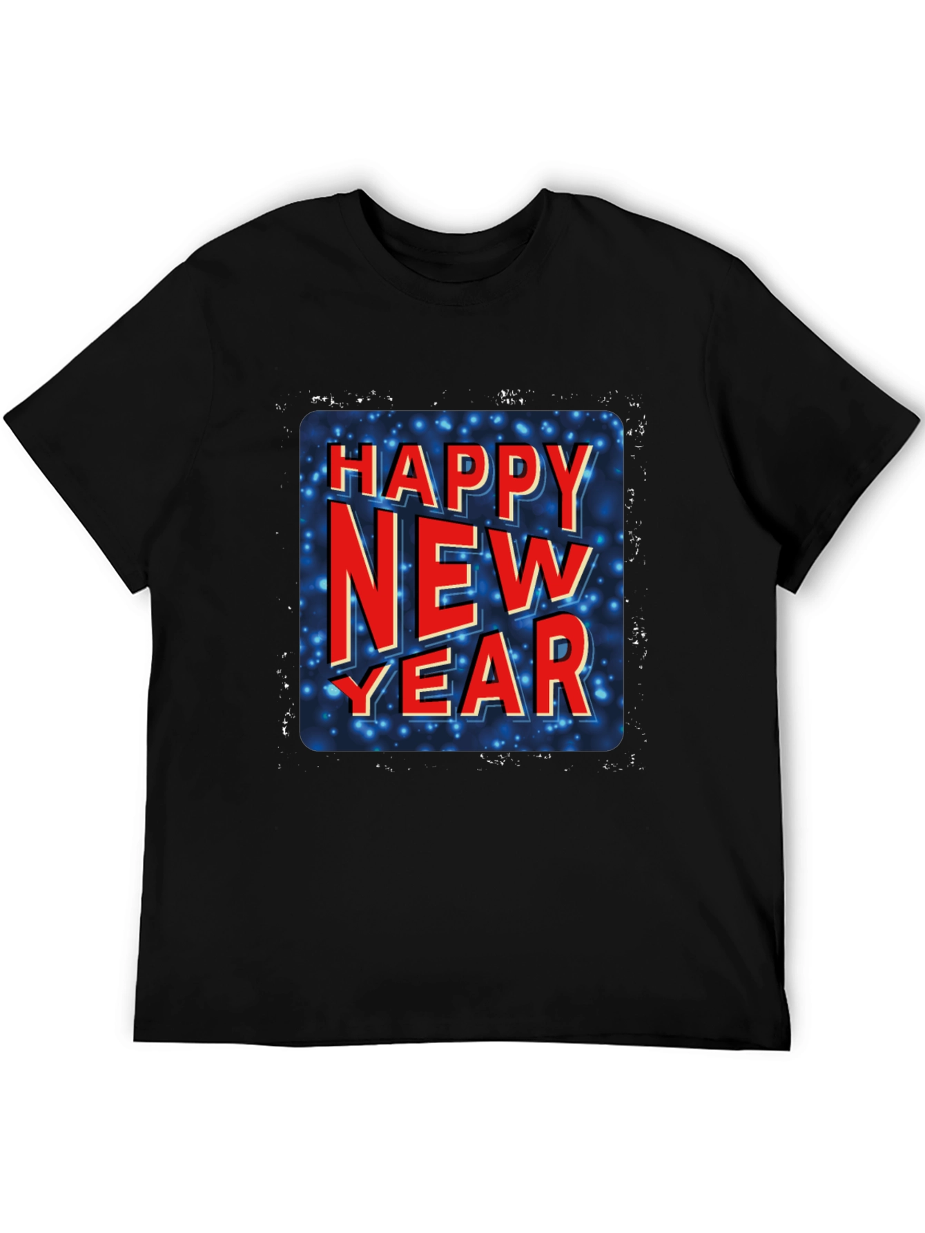 Happy New Year Graphic Tee - Black