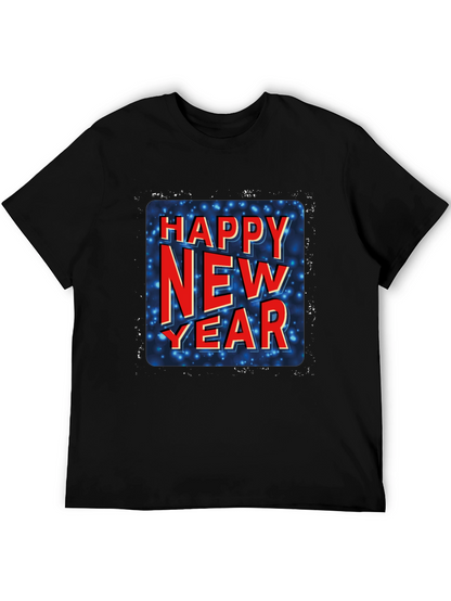 Happy New Year Graphic Tee - Black