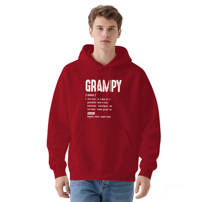 Grampy Definition Text Red Men¡¯s Hoodie, Warm Comfortable Pullover
