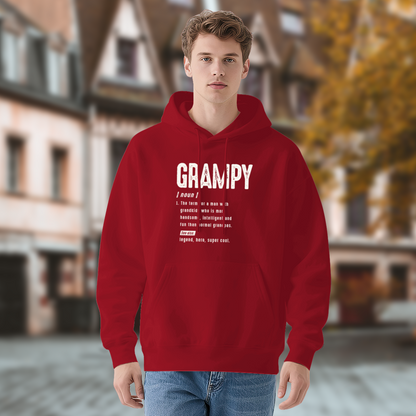 Grampy Definition Text Red Men¡¯s Hoodie, Warm Comfortable Pullover