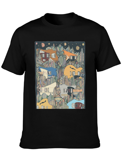 Guitar Cityscape T-Shirt - Music Lover Tee