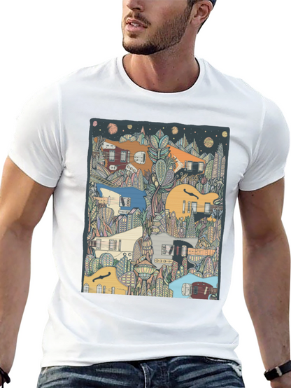 Guitar Cityscape T-Shirt - Music Lover Tee