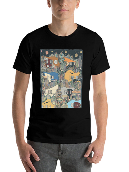 Guitar Cityscape T-Shirt - Music Lover Tee
