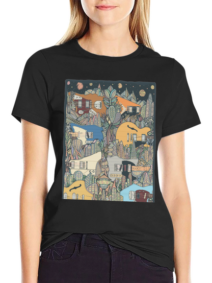 Guitar Cityscape T-Shirt - Music Lover Tee