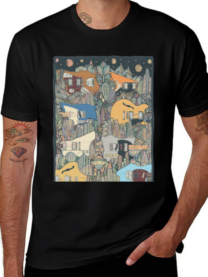 Guitar Cityscape T-Shirt - Music Lover Tee