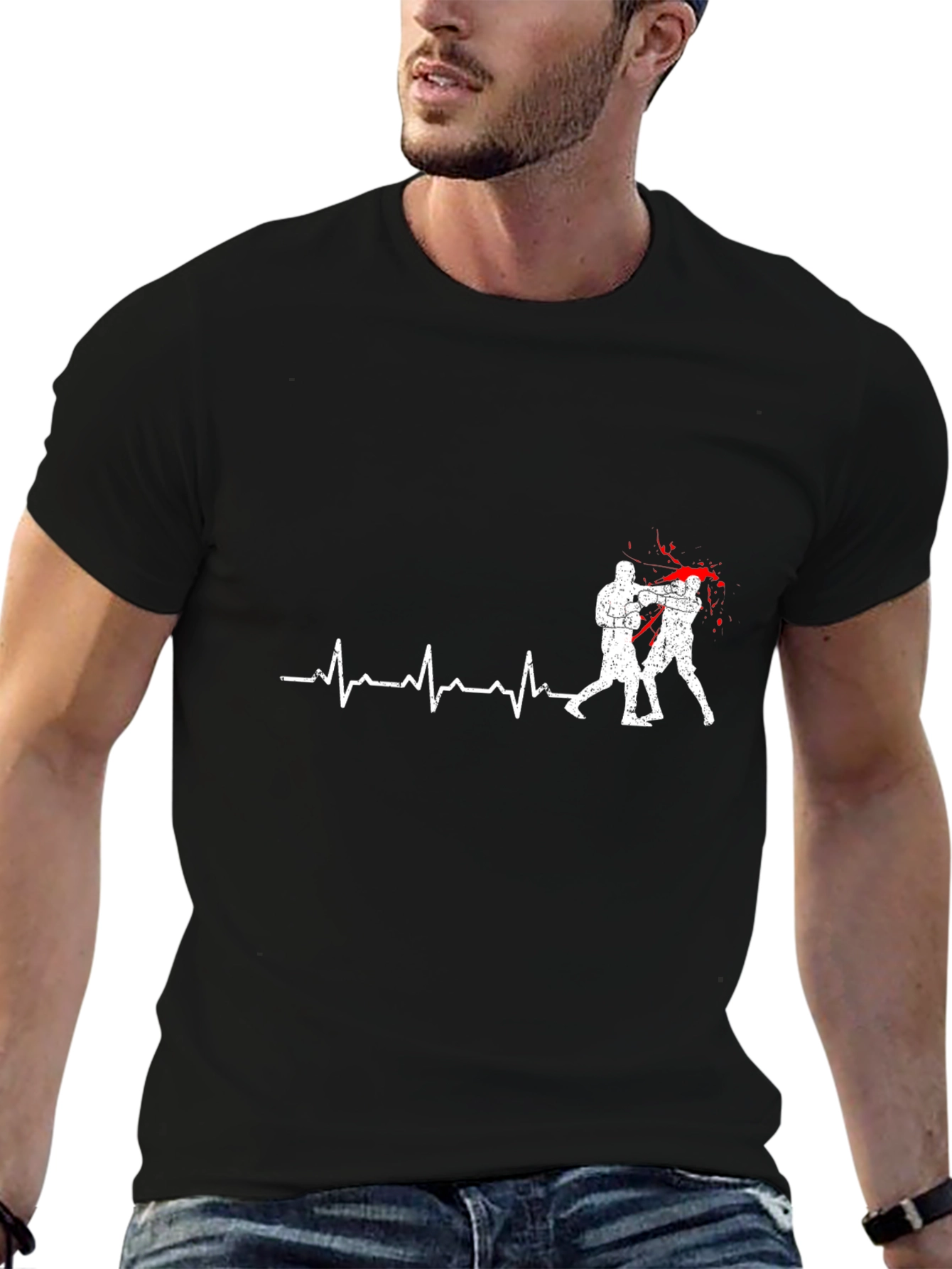 Boxing Heartbeat T-Shirt - Fight Life Tee