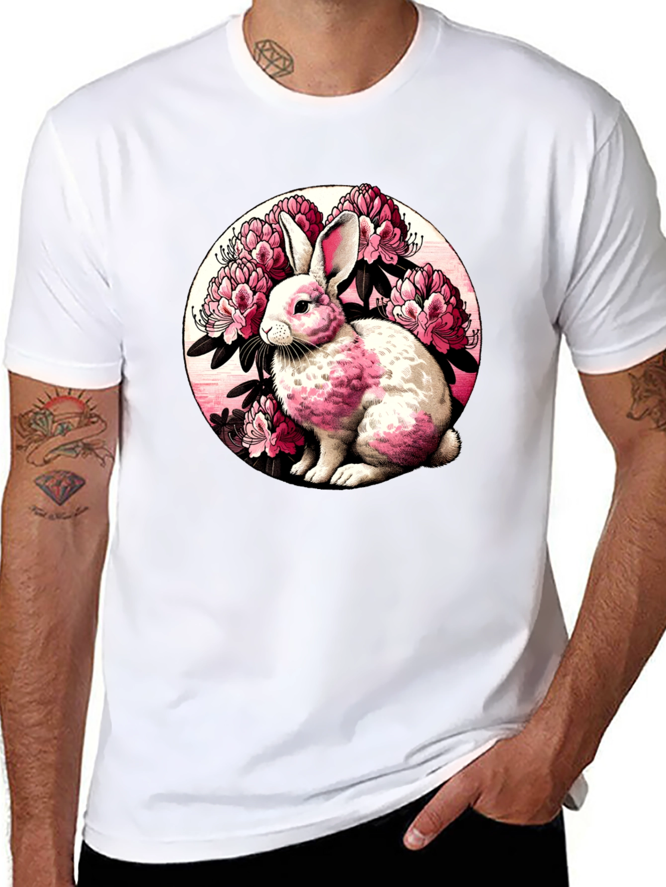 Rabbit Floral Graphic Tee