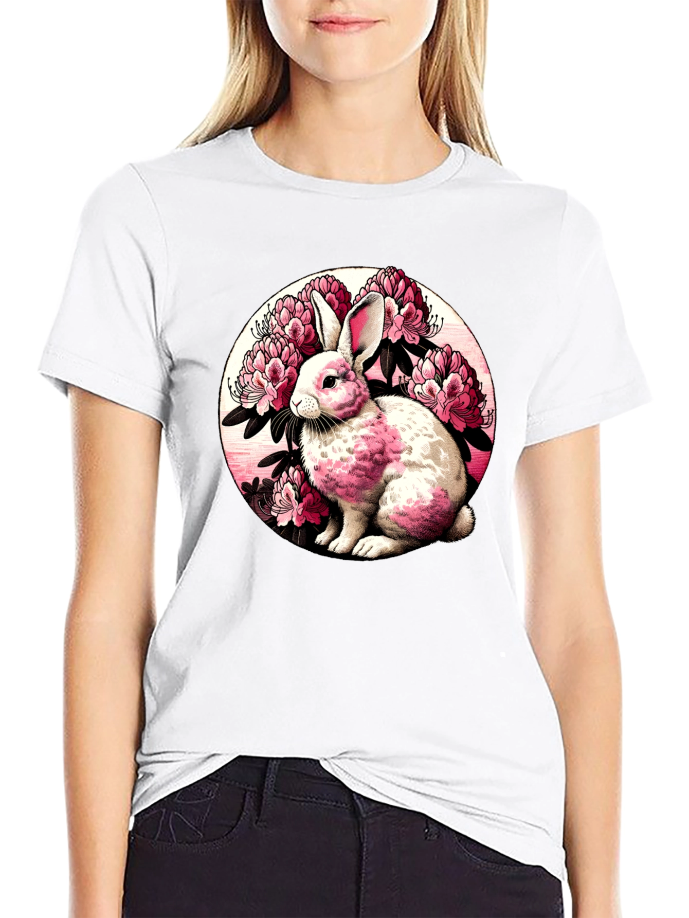 Rabbit Floral Graphic Tee