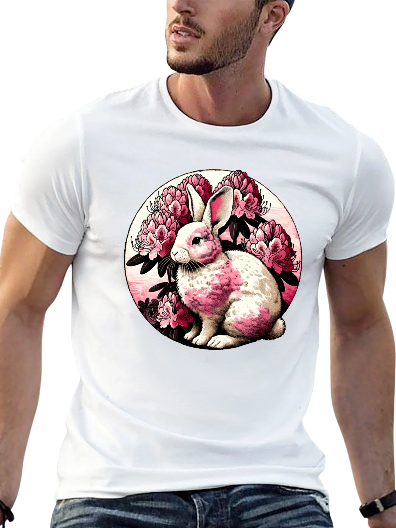 Rabbit Floral Graphic Tee