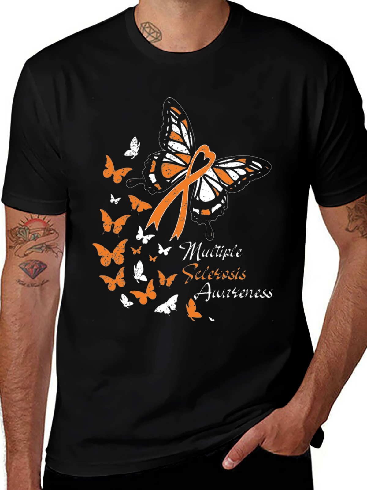 MS Awareness Butterfly Ribbon Graphic Tee