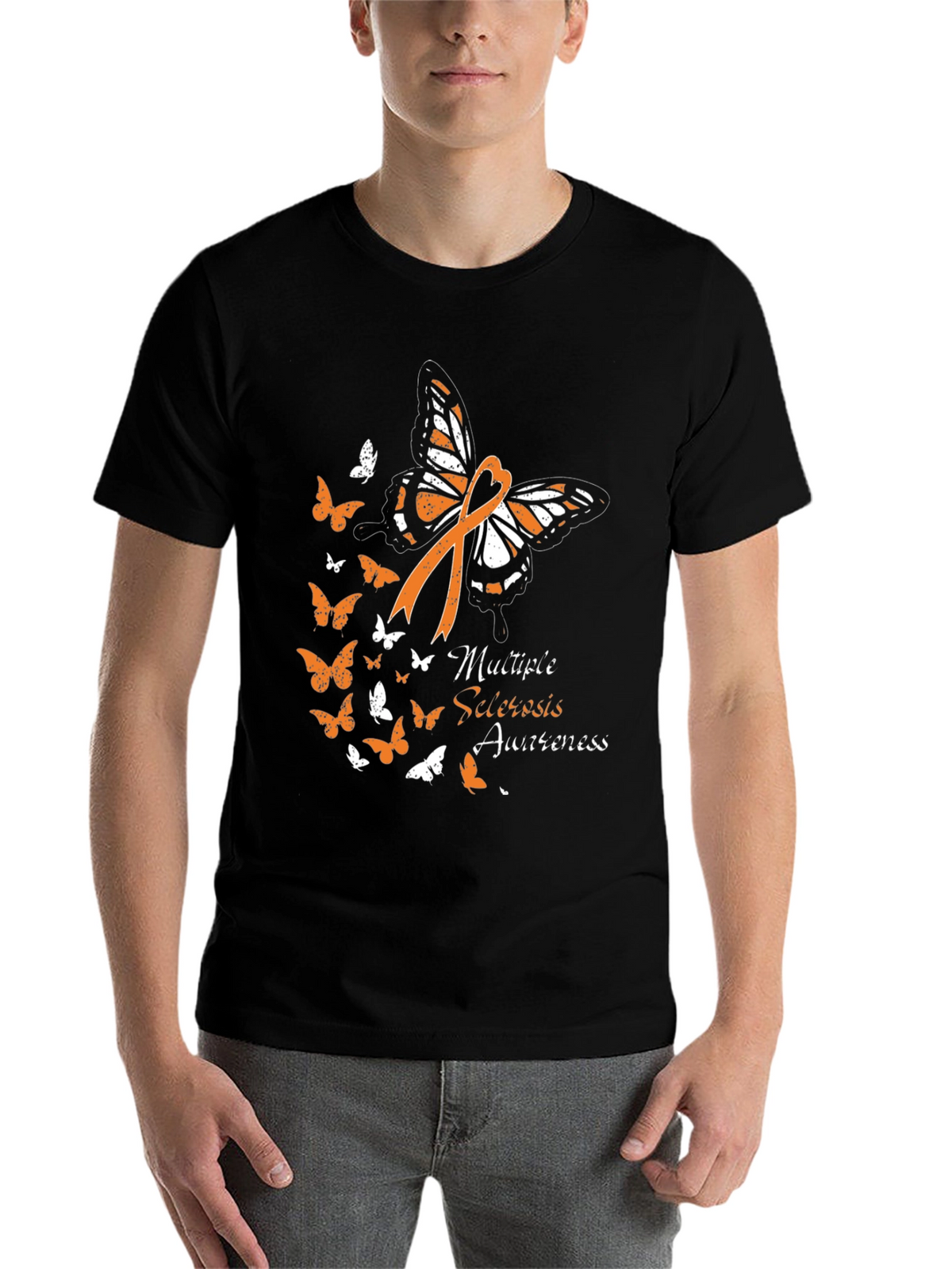 MS Awareness Butterfly Ribbon Graphic Tee