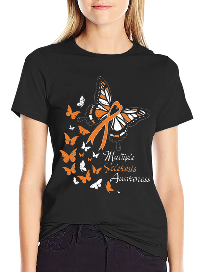 MS Awareness Butterfly Ribbon Graphic Tee