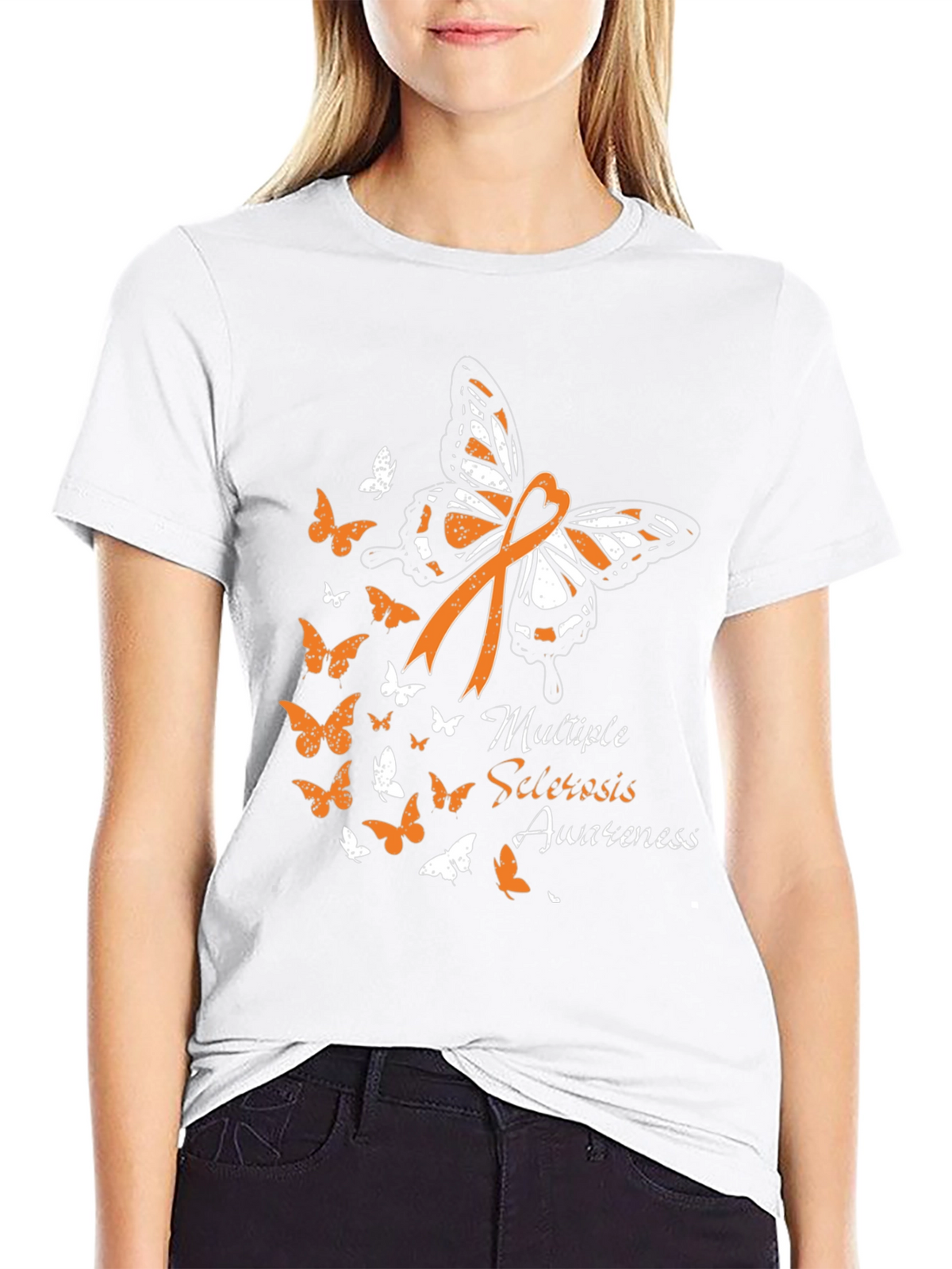 MS Awareness Butterfly Ribbon Graphic Tee