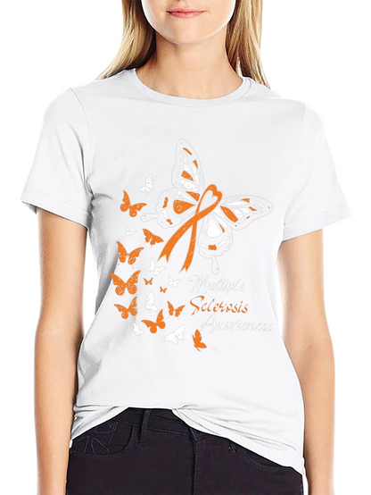 MS Awareness Butterfly Ribbon Graphic Tee