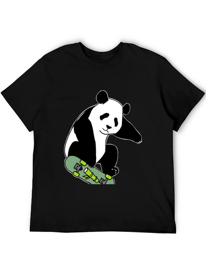 Panda Skateboard T-Shirt - Black