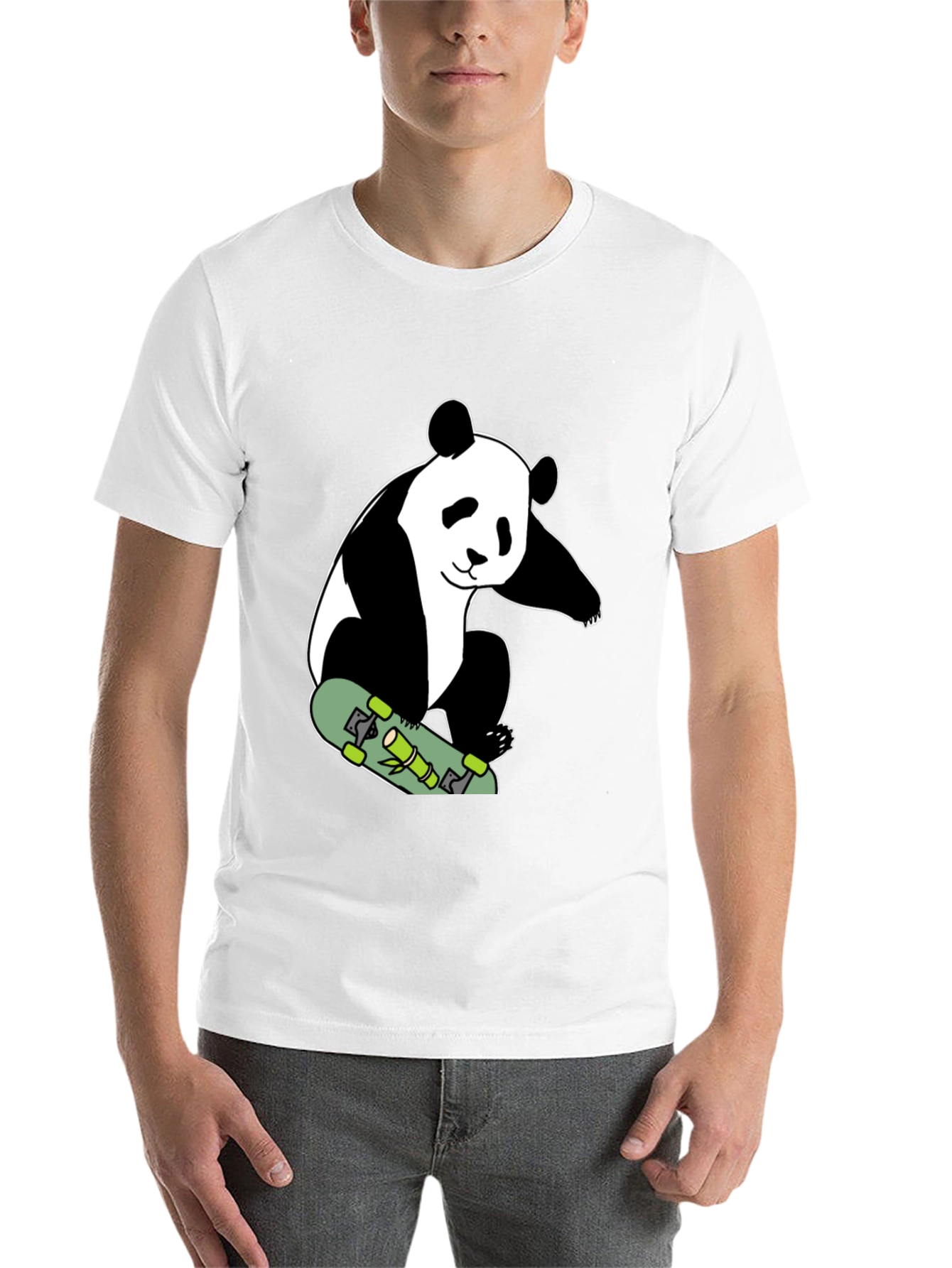 Panda Skateboard T-Shirt - Black
