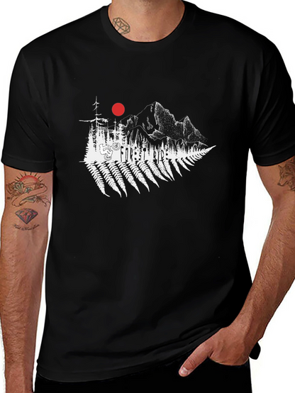 Forest Ride Black T-Shirt - Mountain Bike Design