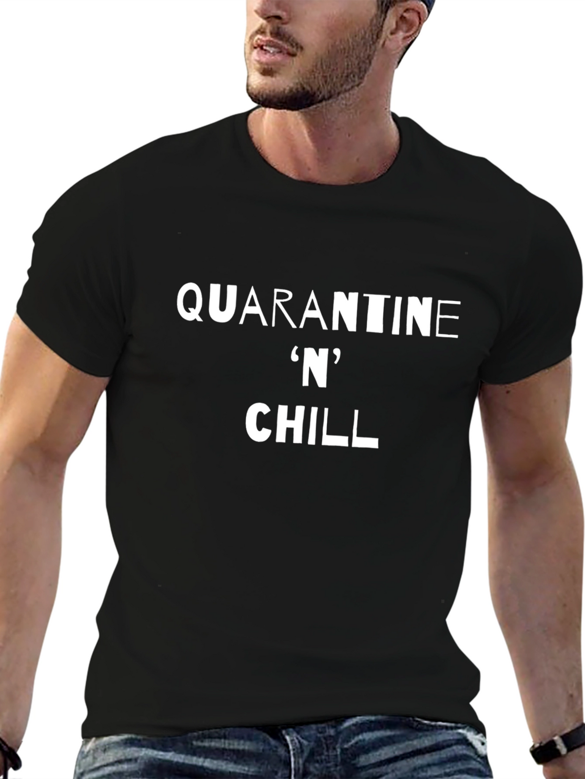 Quarantine N Chill Black T-Shirt