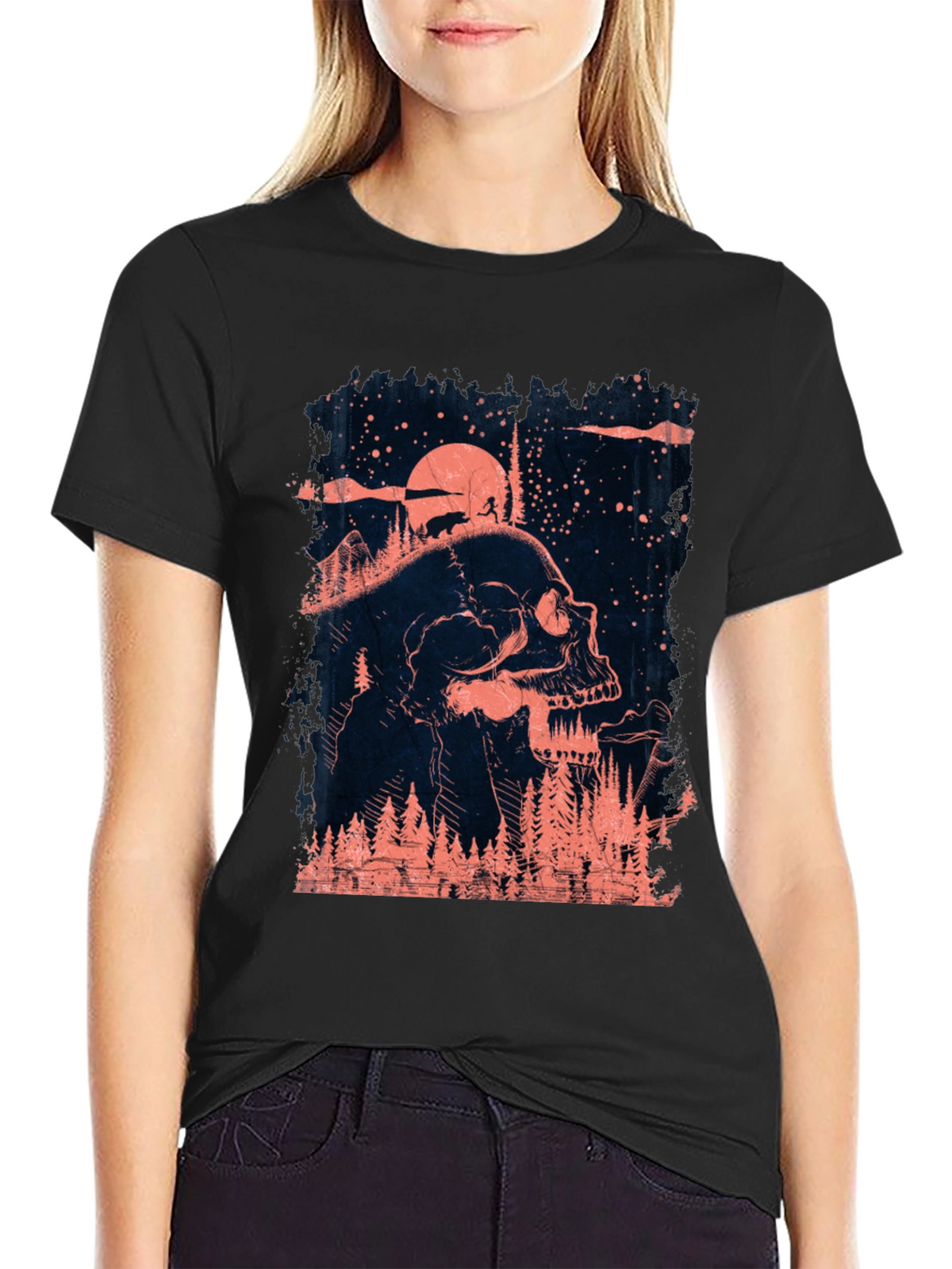 Skull & Forest Graphic T-Shirt