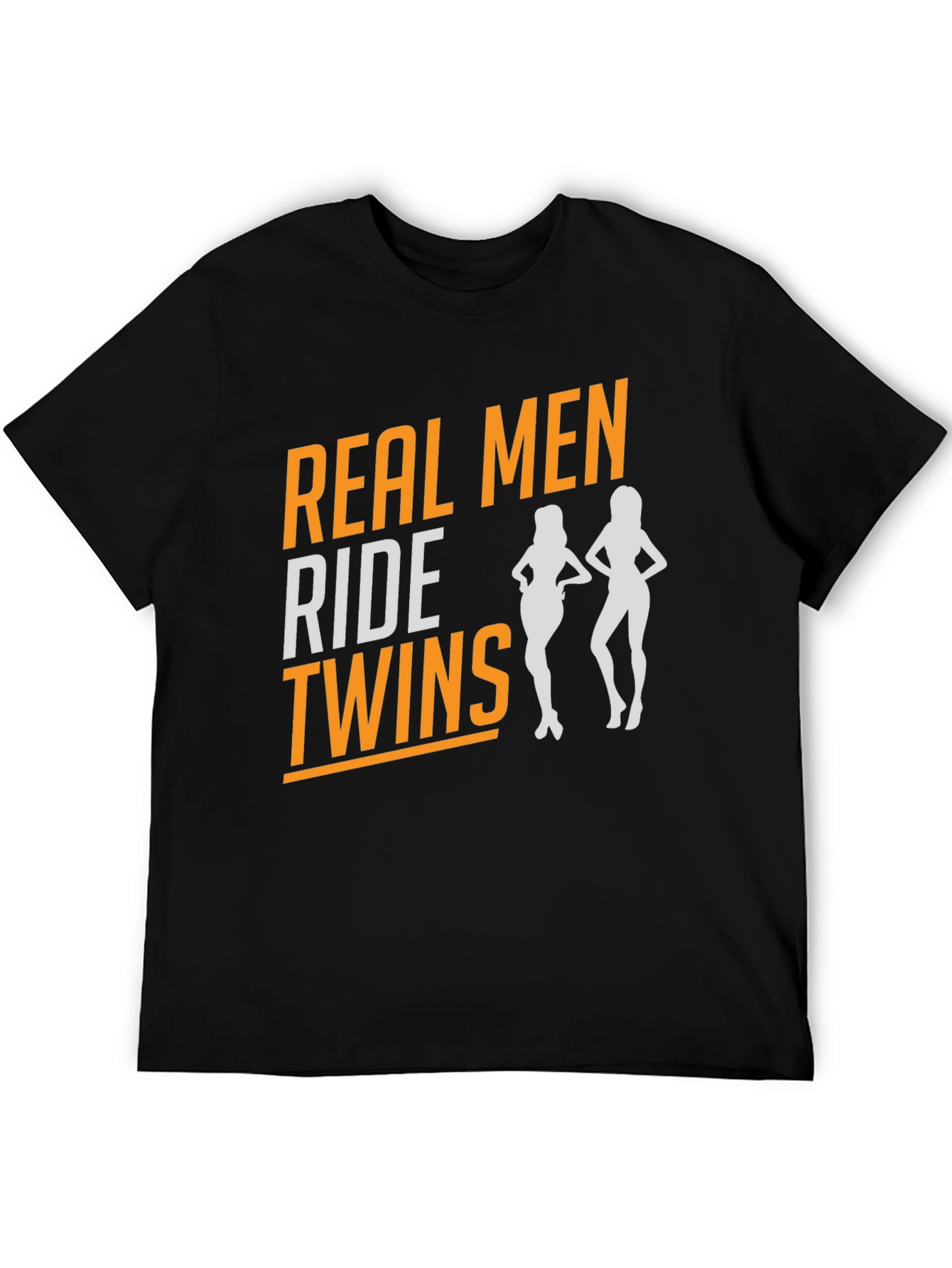 Real Men Ride Twins T-Shirt - Novelty Graphic Tee