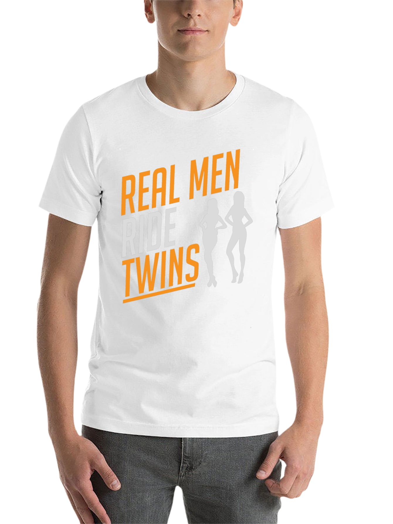 Real Men Ride Twins T-Shirt - Novelty Graphic Tee