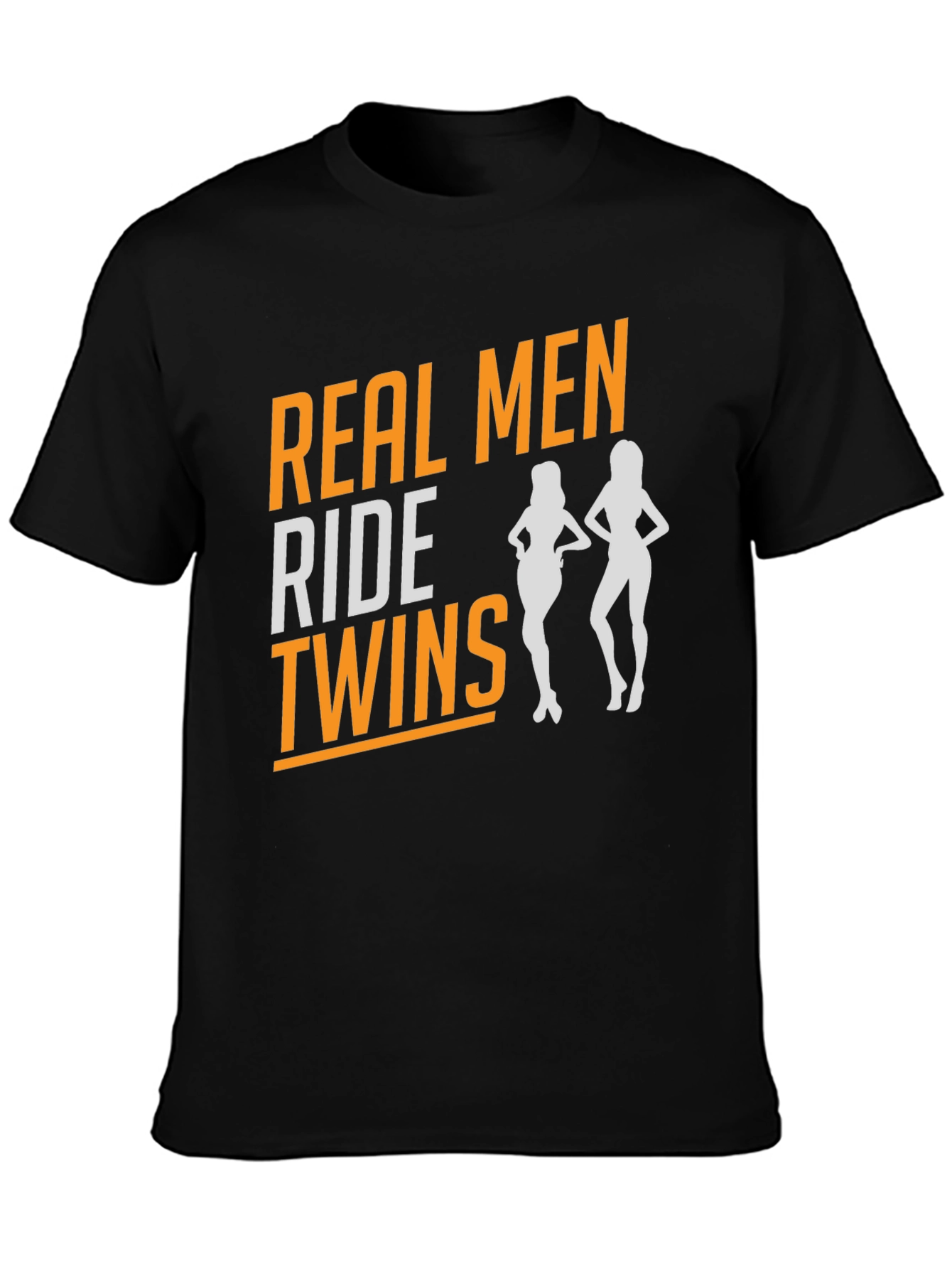 Real Men Ride Twins T-Shirt - Novelty Graphic Tee